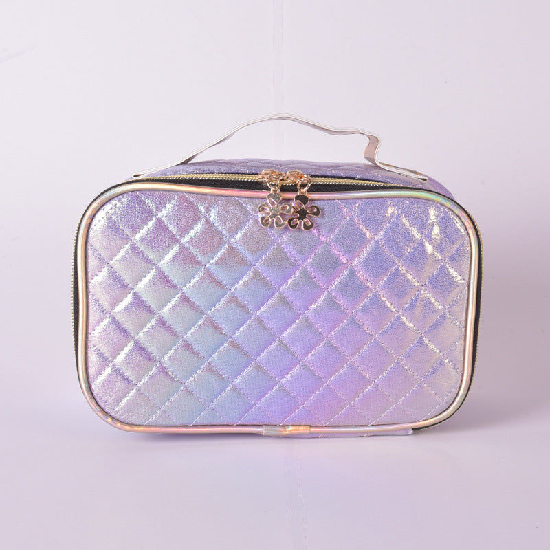 Waterproof Quilted Makeup Bag Lightweight Portable Travel Storage