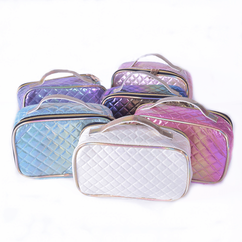 Waterproof Quilted Makeup Bag Lightweight Portable Travel Storage