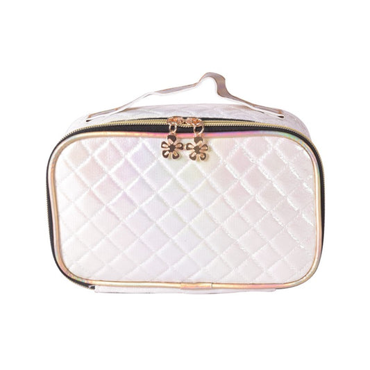 Waterproof Quilted Makeup Bag Lightweight Portable Travel Storage