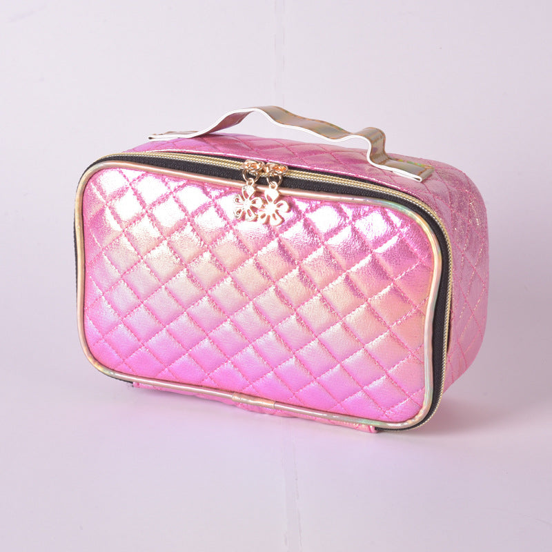 Waterproof Quilted Makeup Bag Lightweight Portable Travel Storage