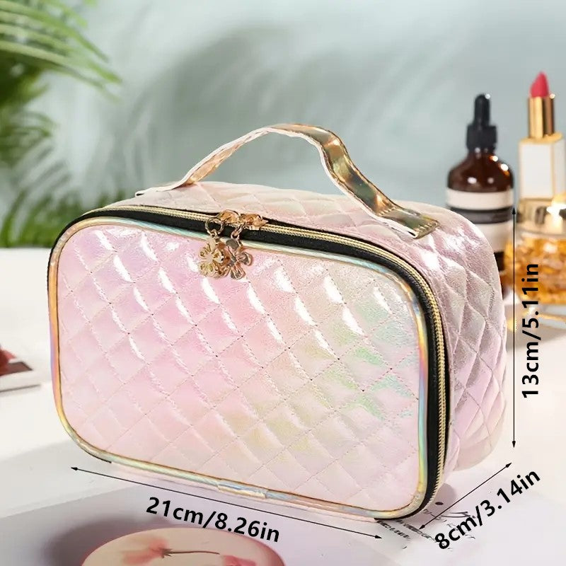 Waterproof Quilted Makeup Bag Lightweight Portable Travel Storage