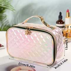 Waterproof Quilted Makeup Bag Lightweight Portable Travel Storage