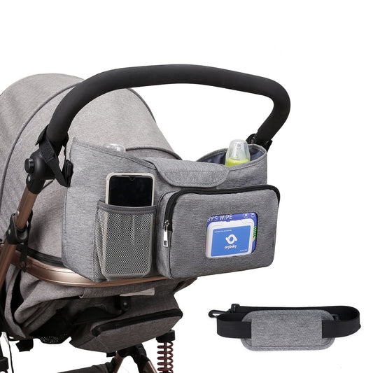 Stroller Bag for Mom and Baby - One Shoulder Mommy Bag with Wet Wipes Drawer