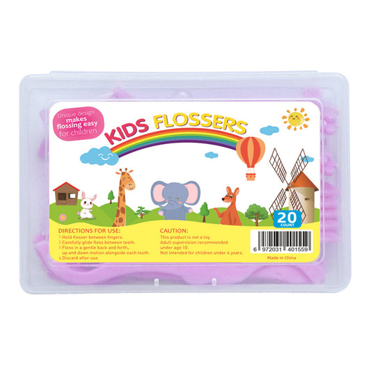 Kids Pink Dental Floss with Long Handle