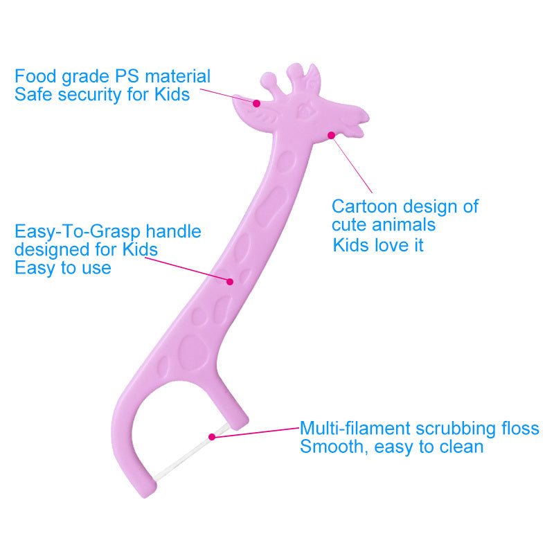 Kids Pink Dental Floss with Long Handle