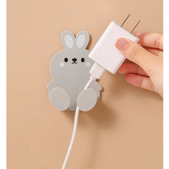 Rabbit Shaped Plug Storage Hook Punching Strong Adhesive Hook