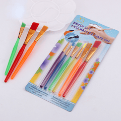 6Pcs Kids Painting Brush Set Acrylic Gouache Art Plastic Rod Brush
