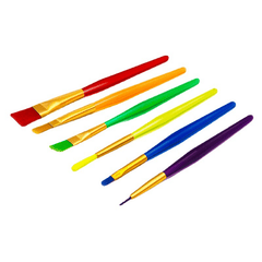 6Pcs Kids Painting Brush Set Acrylic Gouache Art Plastic Rod Brush