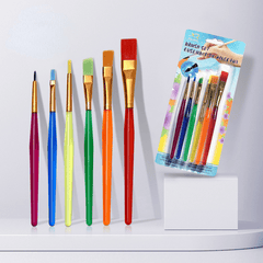 6Pcs Kids Painting Brush Set Acrylic Gouache Art Plastic Rod Brush