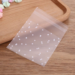 100pcs Self Closing Dot Frosted Packaging Bags Biscuit Bags Candy Bags