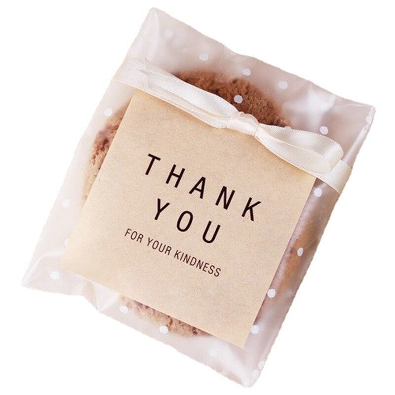 100pcs Self Closing Dot Frosted Packaging Bags Biscuit Bags Candy Bags