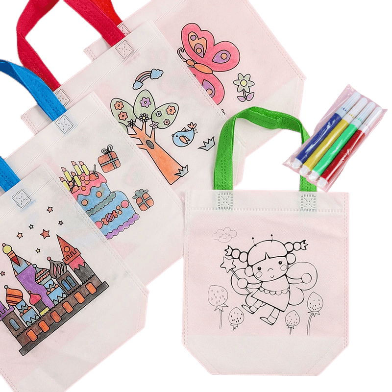 9pcs Eco Friendly Non Woven Graffiti Bags for Art Painting