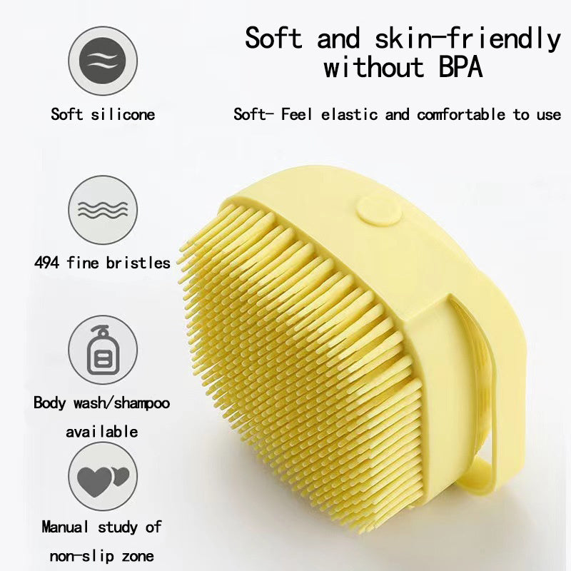 Silicone Bath Brush Soft Hair Brush Massage Brush