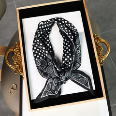 Polka Dot Paisley Print Skinny Scarf Long Ribbon Neckerchief Classic Decorative