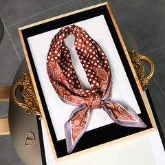 Polka Dot Paisley Print Skinny Scarf Long Ribbon Neckerchief Classic Decorative