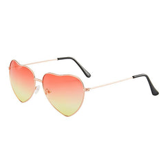 Y2K Ombre Heart Sunglasses Love Metal UV400 for Party Beach Club