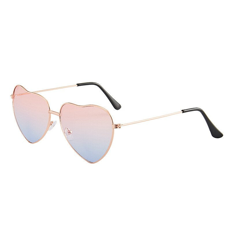 Y2K Ombre Heart Sunglasses Love Metal UV400 for Party Beach Club