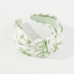 Tie Dye Print Hair Band Cross Knotted Headdress Wide Head Hoop Fabric Women Girl