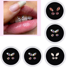 4pcs Sparkling Dental Tooth Gems Various Shapes and Colors for Teeth Jewelry