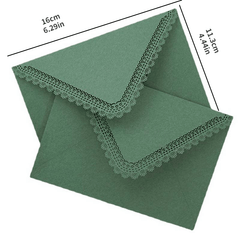 5pcs Vintage Hollowed Out Lace Envelopes for DIY Card Storage