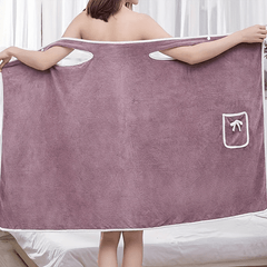 Quick Drying Coral Velvet Bath Towel for Adults with Bowknot