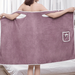 Quick Drying Coral Velvet Bath Towel for Adults with Bowknot