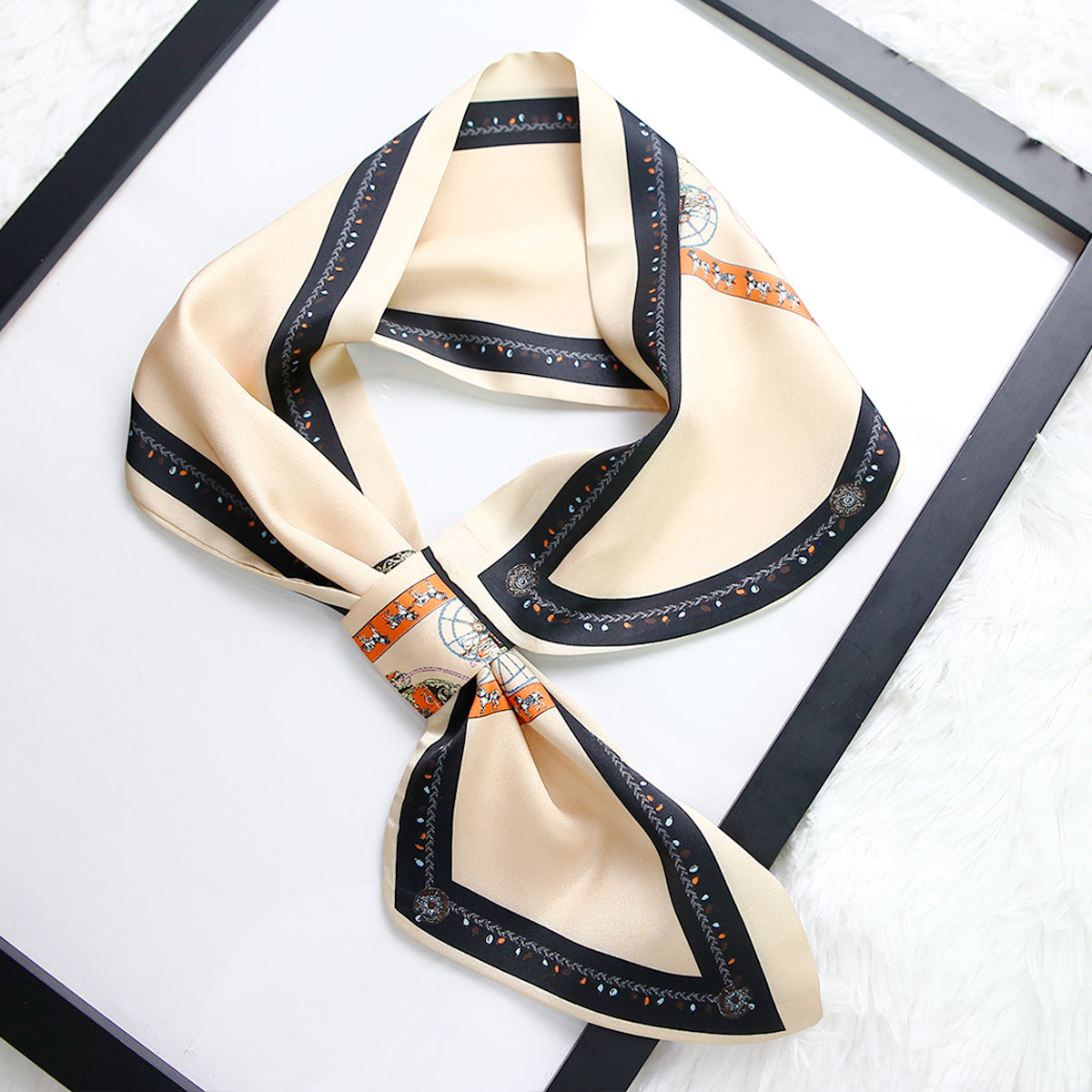 Silk Satin Scarf Short Neck Scarf Versatile Tie Wrap Women