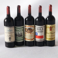 5pcs Mini Red Wine Bottle Dollhouse Prop Handicraft Decoration