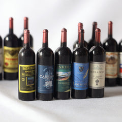 5pcs Mini Red Wine Bottle Dollhouse Prop Handicraft Decoration