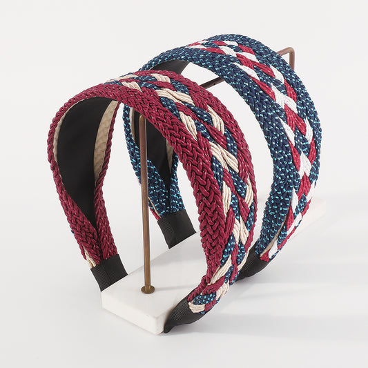 Boho Braided Headband Wide Brim Head Hoop Hair Accessories For Women Girls
