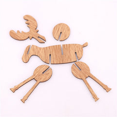 Handcrafted Elk Wooden Ornament for Christmas and Home Decor