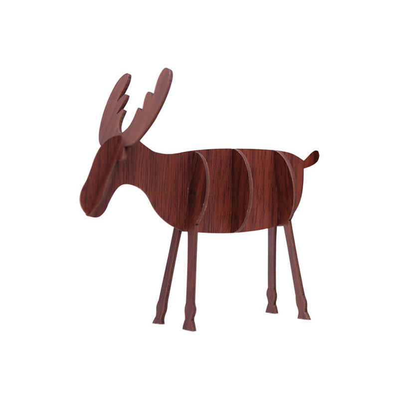 Handcrafted Elk Wooden Ornament for Christmas and Home Decor