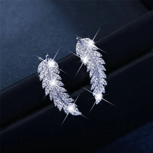 Rhinestone Feather Earrings & Fashion Jewelry for Women Girls