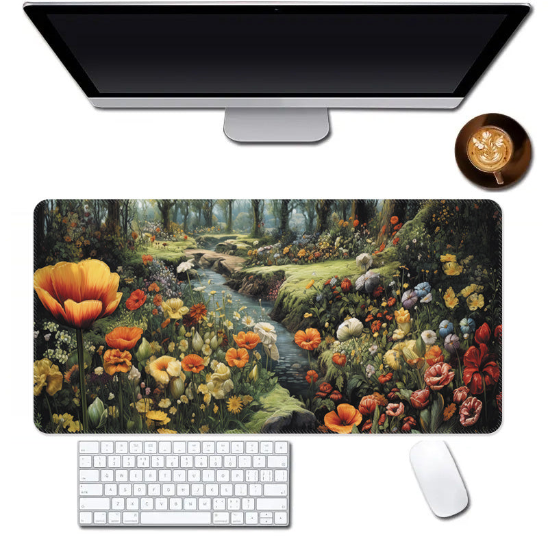 Garden Series Mouse Pad Natural Non-slip Rubber Keyboard Pad for Office and Home
