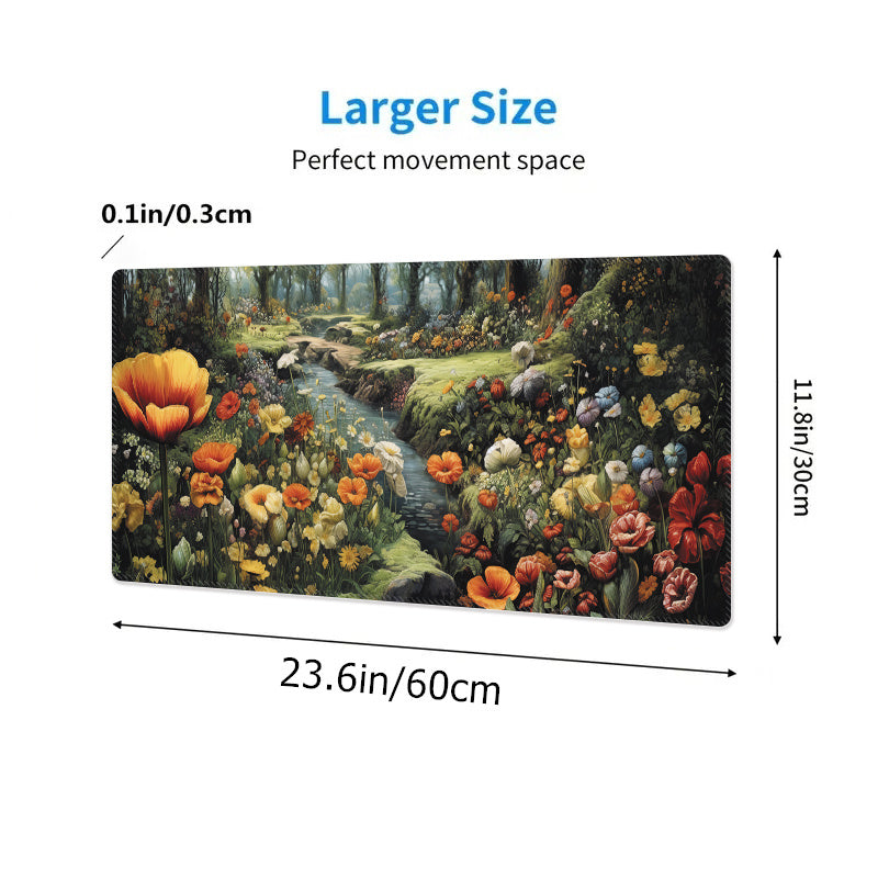 Garden Series Mouse Pad Natural Non-slip Rubber Keyboard Pad for Office and Home
