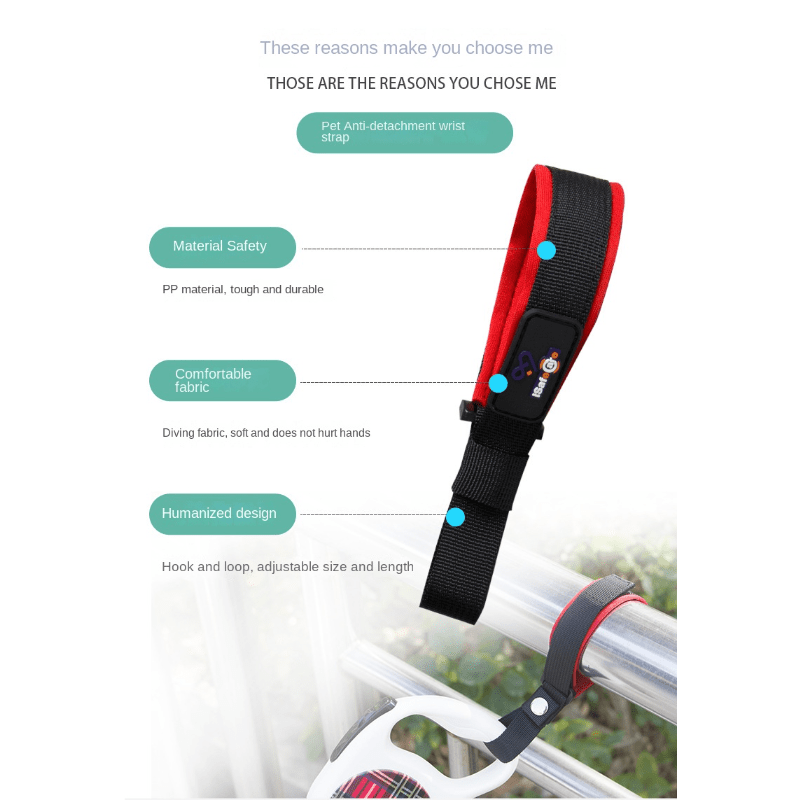 Durable Hands Dog Leash for Strollers Adjustable Wrist Safety Strap