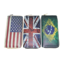 Flag Pattern Long Wallet Credit Card Organizer & ID Holder Women's Clutch Bag