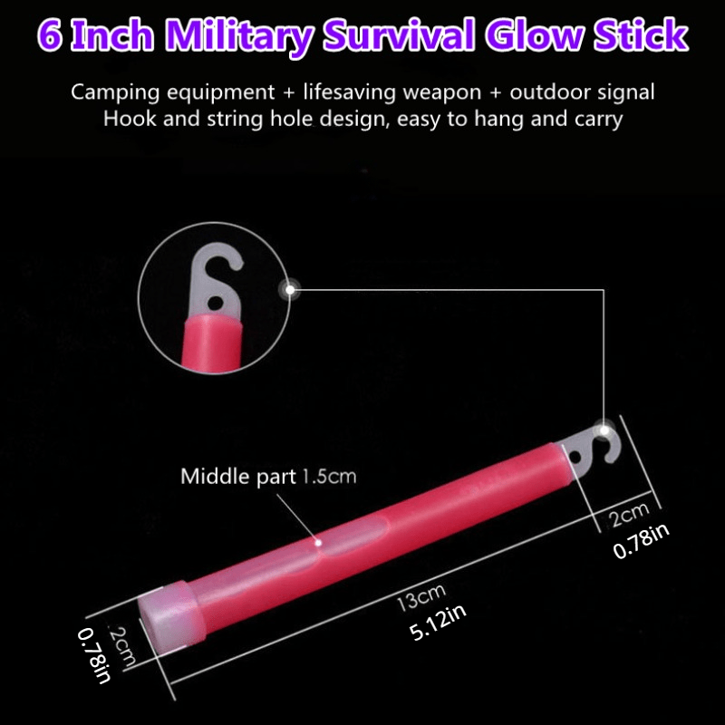 3pcs 6 Military Glow Sticks Survival for Outdoor Adventures