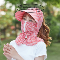 UV Protection Sun Hat With Neck Gaiter Zipper Mask Face Covering