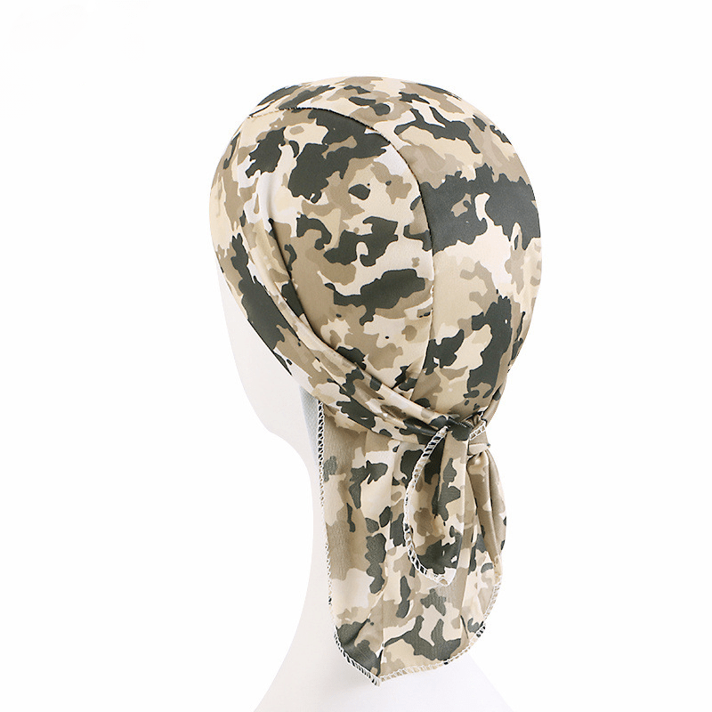 Breathable Camouflage Pirate Hat Stretch Turban Cap