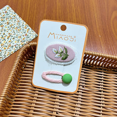 2pcs Colorful Floral Printed Hair Clip for Women Girls Baby Hair Bang