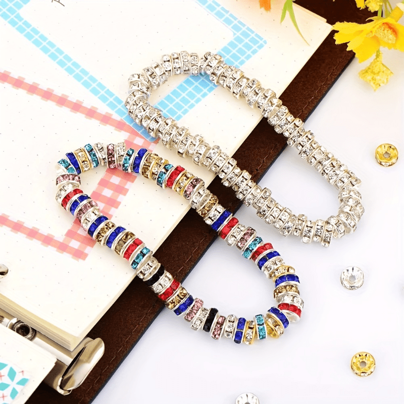 100pcs Colorful Rhinestone Beads DIY Jewelry Making Necklace Bracelet Craft