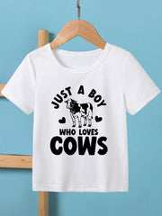 Toddler Boys Cow Lover T Shirt Soft Comfort Fit Casual Summer Top Tees