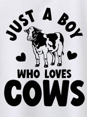 Toddler Boys Cow Lover T Shirt Soft Comfort Fit Casual Summer Top Tees