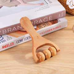 Handheld Wooden Roller Massager for Back Waist Neck