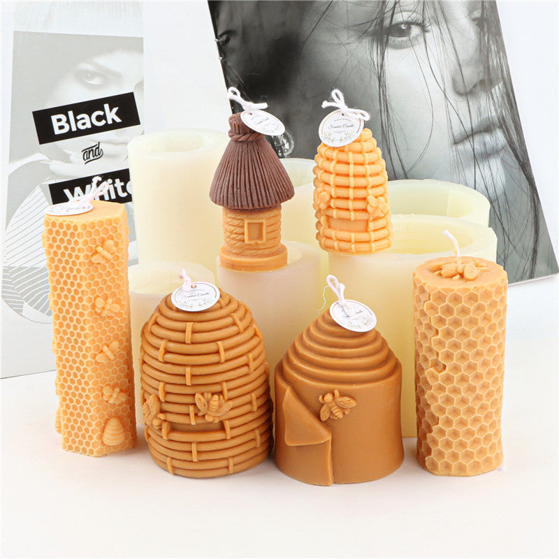 Honeycomb Candle Silicone Mold DIY Bee Tree House Aromatherapy Mold