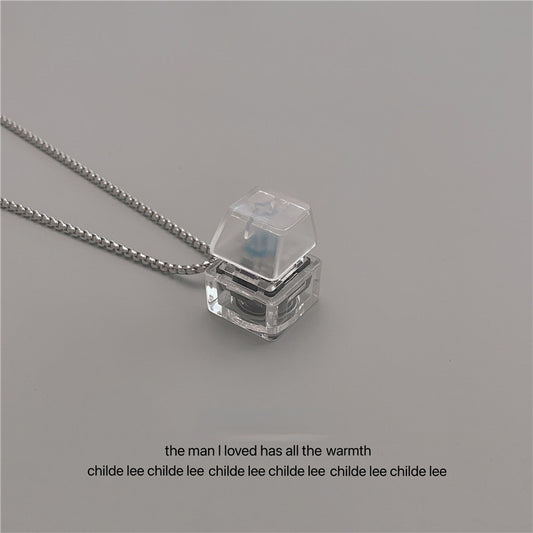 Decompression Necklace Mechanical Key Pendant Couple Matching Accessory