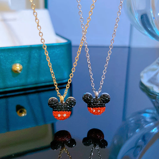 Mouse Pendant Necklace Clavicle Chain Accessories for Girls