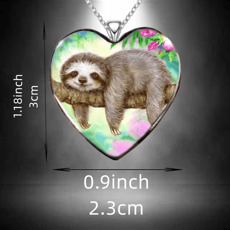 Sloth Print Pendant Necklace Jewelry Gift for Girls