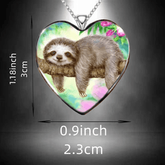 Sloth Print Pendant Necklace Jewelry Gift for Girls